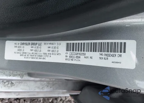 2015 Chrysler 200 S z USA, uszkodzony, nr VIN 1C3CCCDG0FN522950